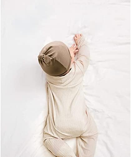 קונסי 8 חבילה תינוק יילוד כובעי סט קשר כפת כובעי רך עבור תינוקות תינוק בנות בני כובעי 0-6 חודשים