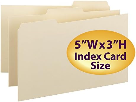 מדריך כרטיסי אינדקס של סמיד, 5 וואט על 3 ח, עם כרטיסיות ריקות בגזרה של 1/3, מנילה, 100 לקופסה