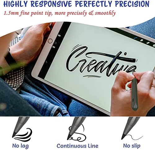 עט עטן פראי עם דחיית דקל תואמת ל- Apple iPad Pro, iPad Air, iPad, iPad Mini לכתיבה ולציור גוף אלומיניום תעופה