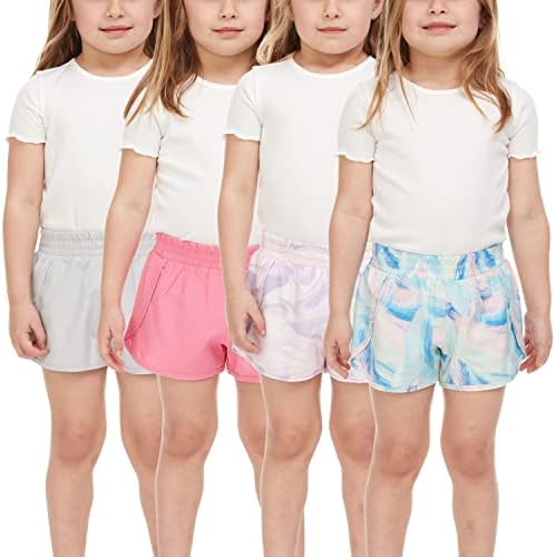 בין בנות 4-חתיכה קיץ מכנסיים קצרים / ביצועים דולפין מכנסיים קצרים / ספורט מכנסי ריצה לילדים-מגוון צבעים
