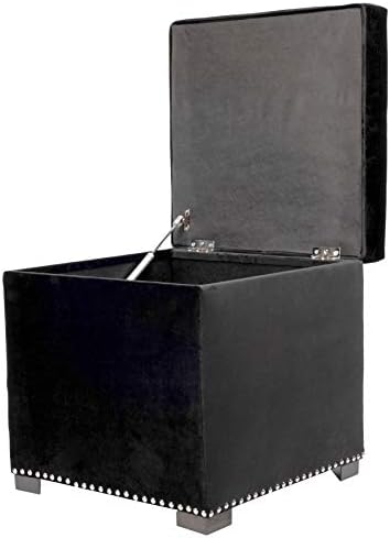 ריהוט עיצובים קלאודיה אמצע המאה מודרני סלון מרופד כיכר אחסון עות 'מאני, 18, שחור
