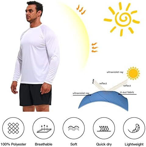 50 + דיג חולצות ארוך שרוול שמש חולצה, מקדם הגנה טיולים חולצה עבור ריצה לשחות חיצוני