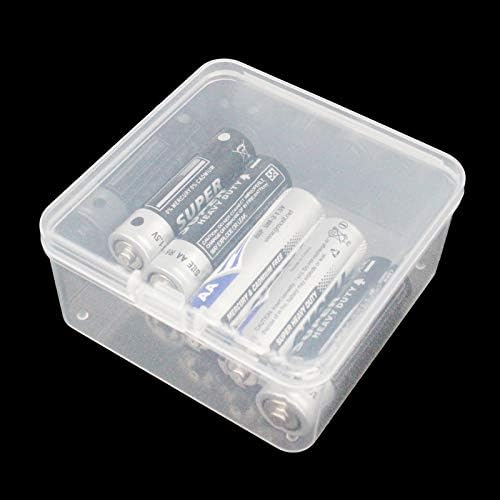 Goodma 17 חתיכות מרובעות מיני ריקות מיני מארגן פלסטיק מכולות אחסון קופסאות אחסון עם מכסים צירים לפריטים
