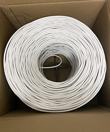 כבלים יעילים במליאת קט5א 1000 רגל כבל רשת רשת בתפזורת 350 מגה-הרץ, לבן מוצק 24 וואט