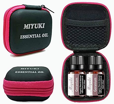 Miyuki 2pack Geranium & Chamomile שמנים אתרים מושלמים למפזר, מכשיר אדים, עיסוי, ארומתרפיה, טיפוח