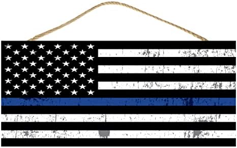 קו כחול דק כחול חי חומר דגל דגל דגל הבית מתנה לקישוט שלט קיר מתנה לקצין משטרה PD
