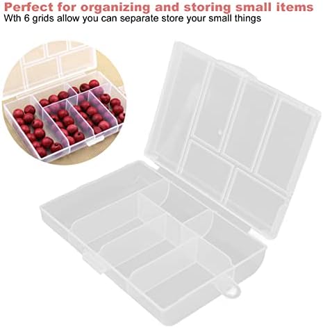 תיבת אחסון של מלאכות DIY, פשוט 6 תא מארגן תא ארגון מנעול בחוזקה לשימוש יומיומי