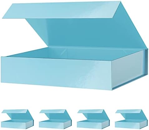 קופסאות מתנה של ג'ינגן כחול 11x7.8x2.3 אינץ ', קופסאות מתנה עם סגירה מגנטית, קופסאות מתנה לחולצה,