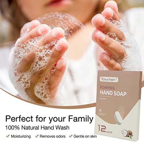 מילוי טבליות סבון ידיים מקציף זרימה-12 חבילות מייצרות 132 אונקיות-מילוי סבון בניחוח קוקוס טבליות
