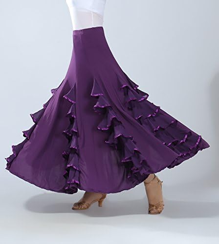 JS Chow's Balloc's Flamenco ספרדית סטנדרטית מפלגת וואלס חצאית ריקוד ארוכה נדנדה חלקה