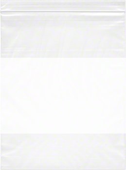 רוכסן פלימור שקיות ניילון משוחזרות עם בלוק לבן, 2 מיל, 8 x 10