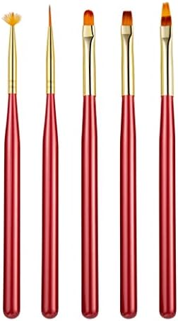 LiruxUN 5 יחסי ג 'אדום ג'ל אדום מברשת ציפורניים ארט אוניית עט מניקור ציור כלים