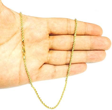 ענייני תכשיטים 14 קראט זהב צהוב מלא שרשרת שרשרת חבל מוצק, 2.1 מ מ