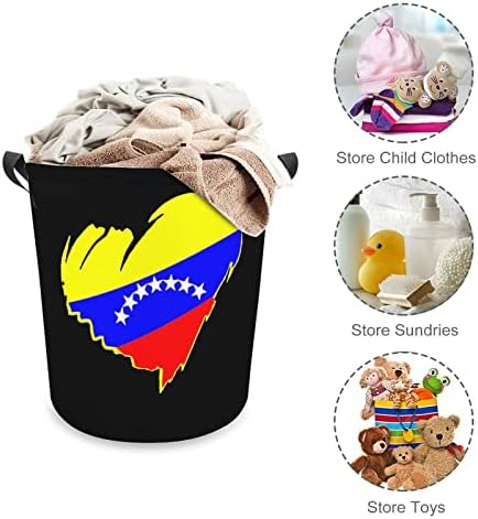 ונצואלה לב סל כביסה מתקפל סל כביסה סל אחסון תיק עם ידיות