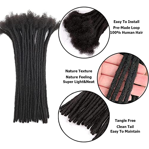 לוק תוספות שיער טבעי לגברים / נשים 8 אינץ 0.6 סמ 40 גדילים רוחב מלא בעבודת יד קבוע ראסטות