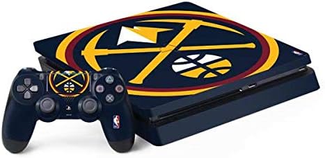 עור מדבקות סקיט תואם לחבילה PS4 Slim - מורשה רשמית NBA Denver Nuggets עיצוב לוגו גדול