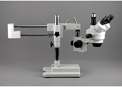 מיקרוסקופ זום סטריאו טרינוקולרי מקצועי של אמסקופ 4-80, עיניות פי 10, הגדלה פי 7-90, מטרת זום פי 0.7-4.5,