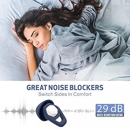 תקעי אוזניים להפחתת רעש לשינה, 2 זוגות בגדלים שונים של תקעי אוזניים, אטמי אוזניים סיליקון רכים נוחים לשינה,