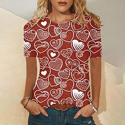 אהבת לב גרפי סווטשירט לנשים משובץ נמר לב הדפסת חולצות חג האהבה מצחיק ארוך שרוול טוניקה למעלה