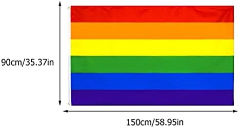 דגל שלט Happyyami דגל 2 יחידים דגל קשת דגל גאווה דגל דגל דגל קהילת תמיכה באנר הומוסקסואלי חיצוני חיצוני