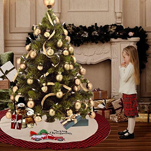 חצאית עץ חג המולד של פוגונגשי פשתן פשתן סנטה קלאוס קישוט לרצפה מחצלת מחצלת חג המולד 106 סמ