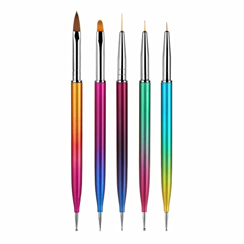 נייל שיפור עט סט כפול נקודת תרגיל עט למשוך חוט עט קריסטל עט 5 מתכת שיפוע מוט צבע עט שימוש כפול עט