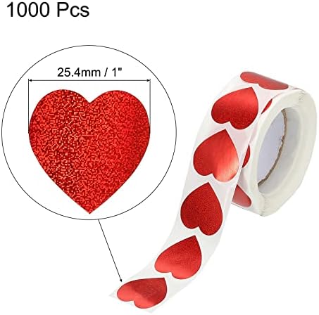1000 יחידות לב בצורת מדבקת 1 אינץ דביק אהבת מדבקת תווית לב קישוטי עבור מעטפה, ולנטיין יום,מסיבת חתונה,