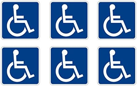 רמאי נהר טקטי נכים כיסא גלגלים סמל עדה תואם לנכים גישה סימן חבילה של 6 3 איקס 3 אינץ כחול חלון מדבקת מדבקות
