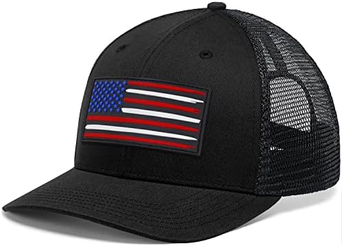 בוטיצ ' י אמריקאי דגל נהג משאית כובע לגברים נשים, מתכוונן חיצוני רשת סנאפבק כובע