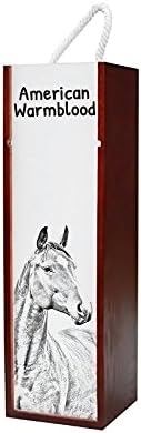 Art Dog Ltd. American Warmblood, קופסת יין מעץ עם תמונה של סוס