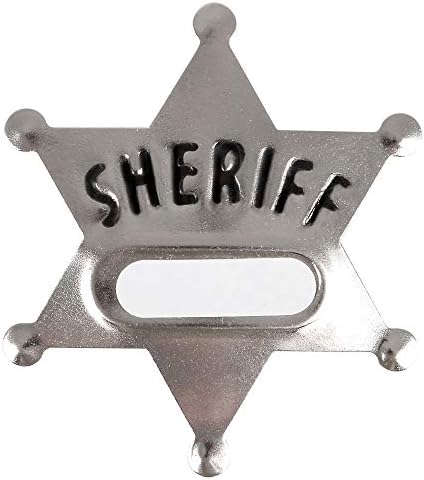 תגי שריף מתכת - תגי שם כוכב כסף עם מדבקות לשמות מותאמים אישית, מערבי קאובוי להתלבש צעצועי התג