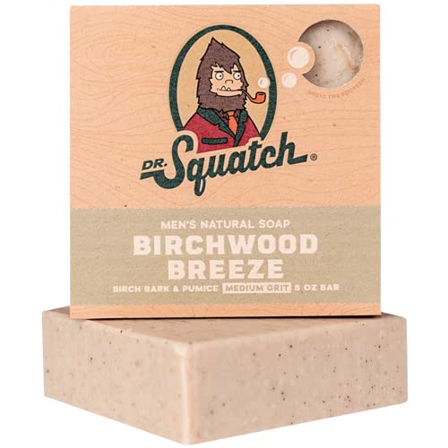דר סקוויץ 'בירצ'ווד בריזה 3 חבילה בר - סבון מעובד קר המיוצר לגברים - חצץ בינוני - שמנים טבעיים - ניחוח