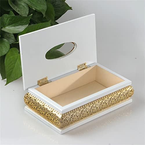 קופסת רקמות בסגנון אירופאי עץ לבן קופסת רקמות זהב קופסת בית קופסת מפיות קופסת מפיות מגירה יצירתית