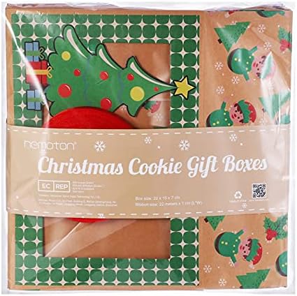 קופסאות עוגיות לחג המולד של יארנוב קופסאות מתנה לסופגניות קופסאות מאפייה עם חלון ברור, עיצובים לחג ירוק