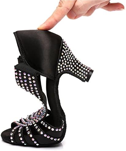 נעלי ריקוד לטיניות לנשים היפוזאוס מחליקות על אולם נשפים סלסה באצ'אטה תרגול נעלי רקדנית