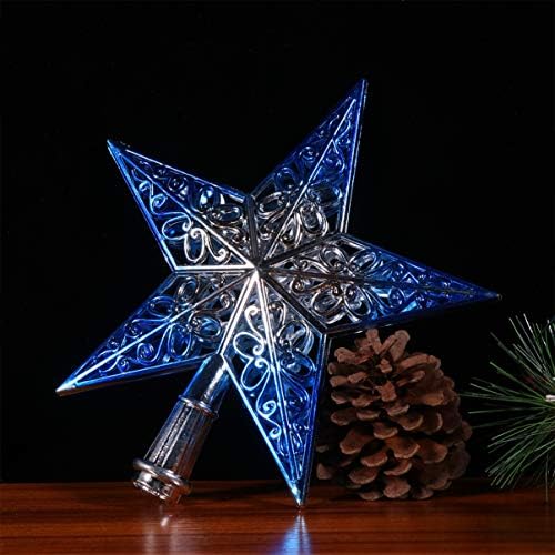 עיצוב חג המולד של Happyyami 20 סמ עץ חג המולד טופר טופר כוכב נצנצים עצי עצי קישוט מתכת כוכבים