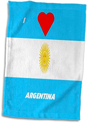 3drose פלורן אהבה לדגלי המדינה - אני אוהב ארגנטינה - מגבות