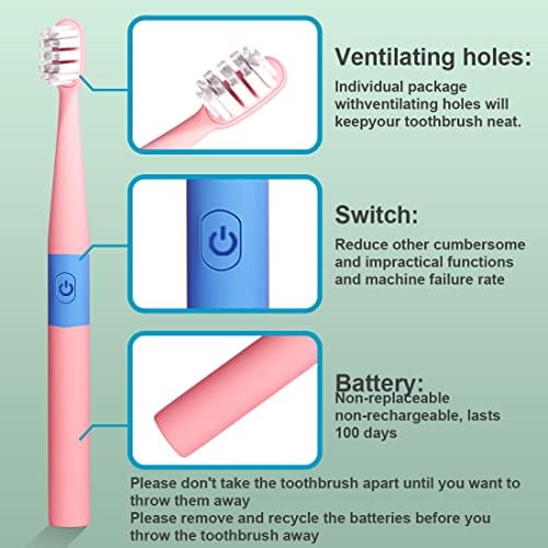 מברשת שיניים חשמלית עם 4-חבילות למבוגרים מברשת שיניים חשמלית נקייה עמוקה מוגדרת עם מארז נסיעות נפרד, 100 ימי שימוש,