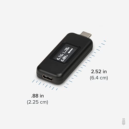 בודק מד כוח USB C ניתן לחיבור לניטור חיבורי USB -C - מולטימטר דיגיטלי עבור כבלי USB -C, מחשבים ניידים,