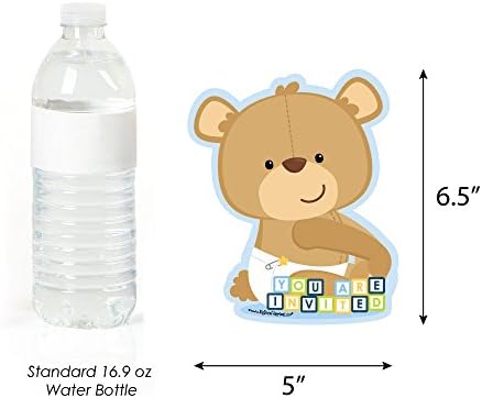 דובי תינוק - הזמנות מילוי בצורת - כרטיסי הזמנה למקלחת לתינוק עם מעטפות - סט של 12