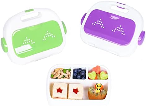 קופסת ארוחת הצהריים של Digter Bento לילדים, קופסת בנטו אטומה לדייל עם 4 תאים, קופסאות ארוחת