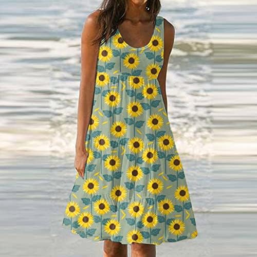 שמלות Dopocq לנשים 2023 צוואר קיץ מזדמן צוואר חולצת חולצת שמלת חולצת פסים מודפסים חוף אורך ברך שמלות שמש קפלים