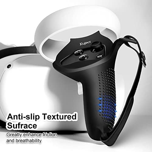 Cucected Controller Controller Grips עבור Oculus Quest 2, Silicone Anti-Throp Cover עם רצועות אצבעות מתכווננות,