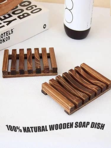 עץ סבון צלחת מחזיק-נואדם 4 יחידות טבעי סבון שומר מחזיק עצמי ניקוז סבון מגש לאמבטיה מקלחת, בית מטבח, אמבטיה