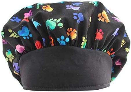 קשת כלב כפה הדפסי שחור נפוח לשפשף כובע כובע