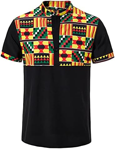 1 גברים של הדפסת אפריקה חולצה חולצות אביב קיץ חולצות חיצוני קצר שרוול חולצות רופף ספורט טי חולצות