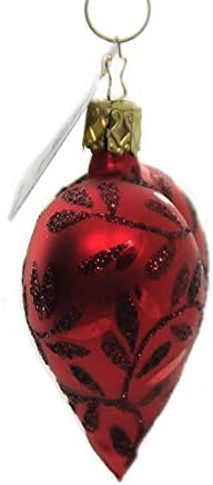 אינגה גלאס לב לב תענוג אדום 20084T040 IGM קופסת קישוט לחג המולד גרמנית קופסת מתנה