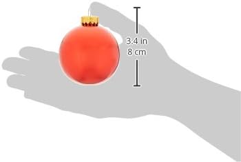 קורט אדלר 65 ממ קישוטי כדור זכוכית צבעוניים מבריקים, סט קופסאות 6 חלקים, חג המולד