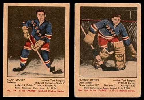 1951-52 צוות Parkhurst ניו יורק ריינג'רס סט ריינג'רס בניו יורק - הוקי אקס/הר ריינג'רס - הוקי