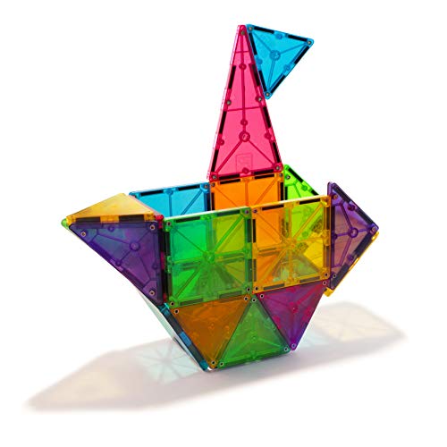 מגנה-אריחי 32-חתיכה ברור צבעים סט, המקורי מגנטי בניין אריחי יצירתי פתוח לשחק, צעצועים חינוכיים לילדים בגילים